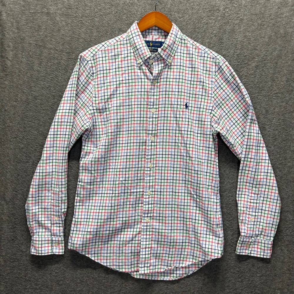 Polo Ralph Lauren Mens Slim Fit Performance Flannel Tattersall Check Shirt‎ M